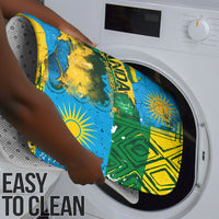 Rwanda Independence Day Bathroom Set Distressed Grunge Flag Design - Broken Chains And 1962 Graphic