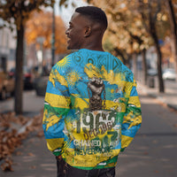 Rwanda Independence Day Sweatshirt Distressed Grunge Flag Design - Broken Chains And 1962 Graphic