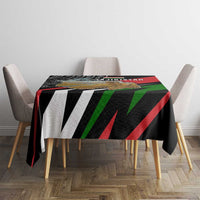 Tajikistan Marco Polo Sheep Tablecloth with Black Red Green Tribal Flag Pattern