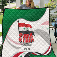 Syria Independence Day Quilt with National Flag and Emblem