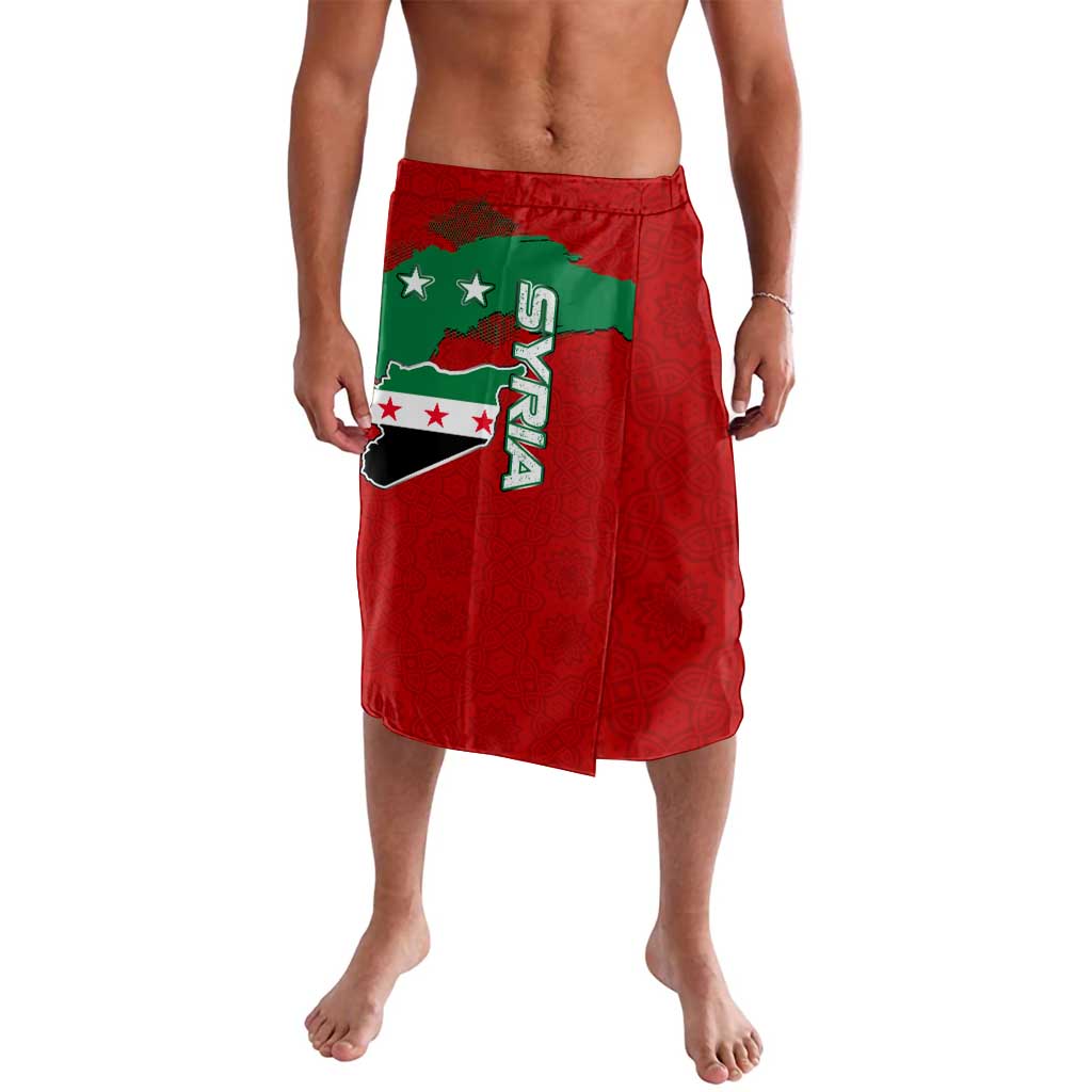 Syria National Emblem Lavalava with Map and Flag Pattern