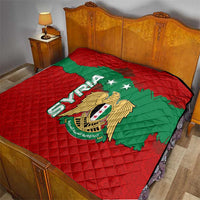 Syria National Emblem Quilt with Map and Flag Pattern