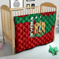 Syria National Emblem Quilt with Map and Flag Pattern