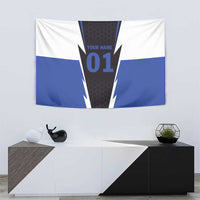 Personalized Bass Fishing Tapestry Jumping Fish and Blue White Lightning Pattern Design - Wonder Print Shop