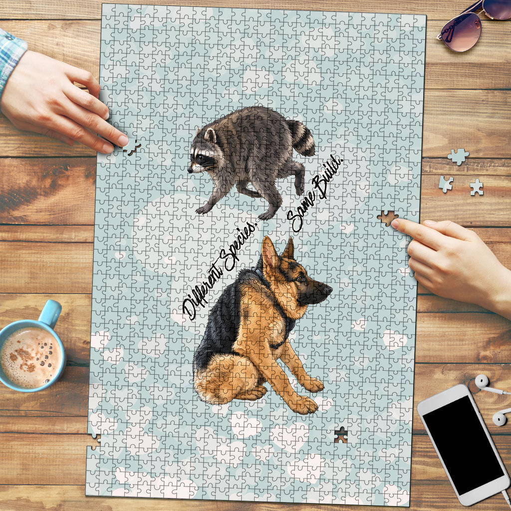 Jimothy The Raccoon And Dogs Puzzle Different Species Same Build Inspirational Heart