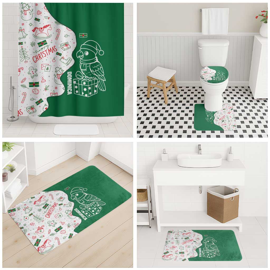 Dominica Christmas Bathroom Set with Parrot Gift Box and Festive Pattern Design - Wonder Print Shop
