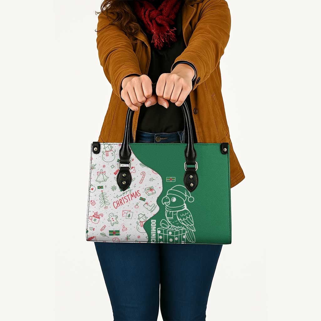 Dominica Christmas Leather Bag with Parrot Gift Box and Festive Pattern Design - Wonder Print Shop