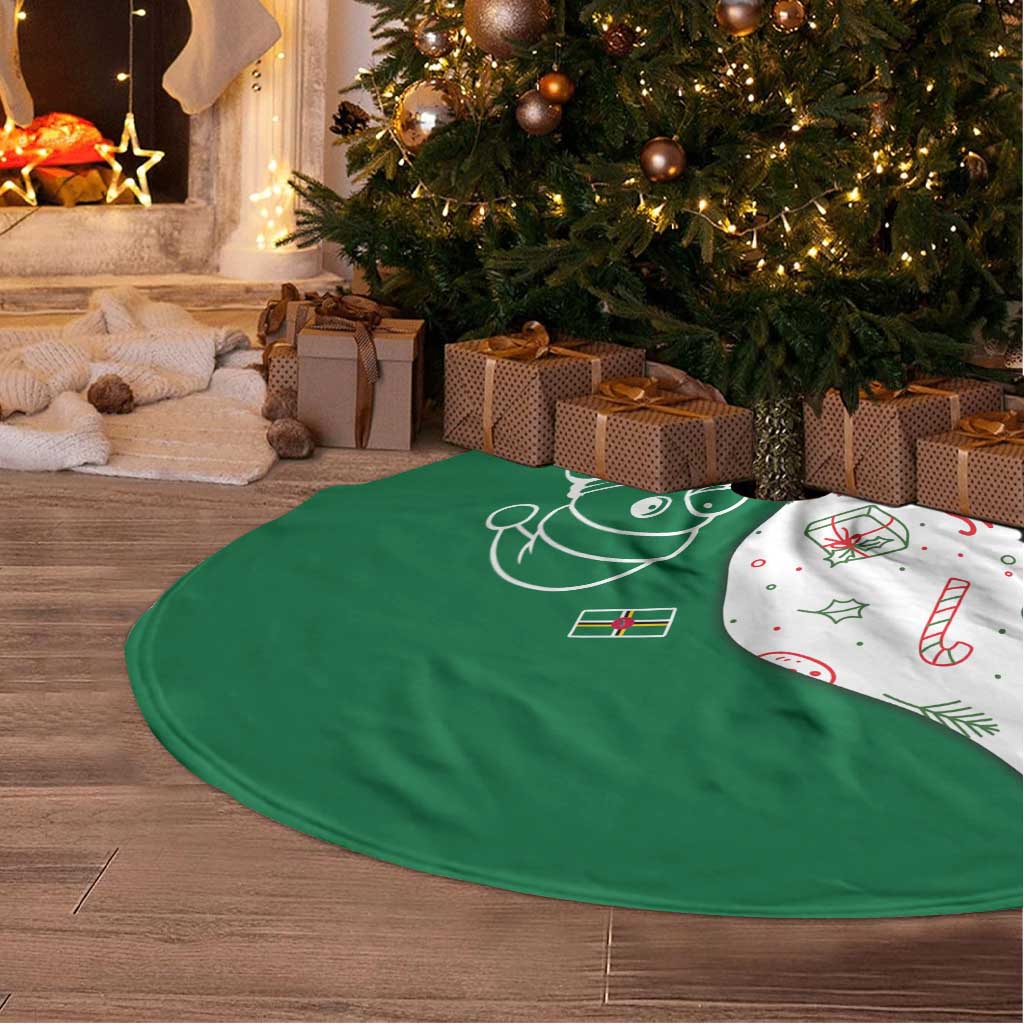 Dominica Christmas Tree Skirt with Parrot Gift Box and Festive Pattern Design - Wonder Print Shop