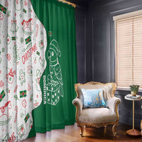 Dominica Christmas Window Curtain with Parrot Gift Box and Festive Pattern Design - Wonder Print Shop