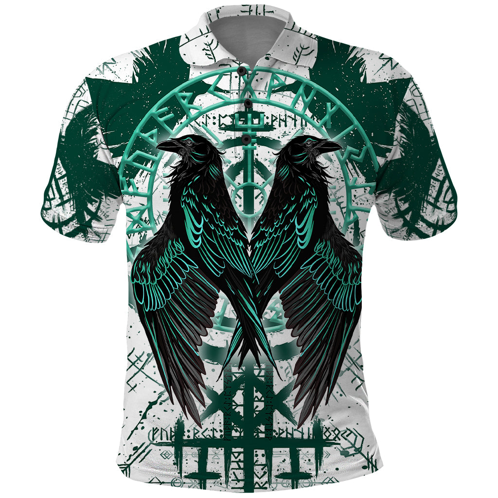 Winged Wisdom Of Viking Polo Shirt Hugin, Munin, and the Vegvisir - Wonder Print Shop