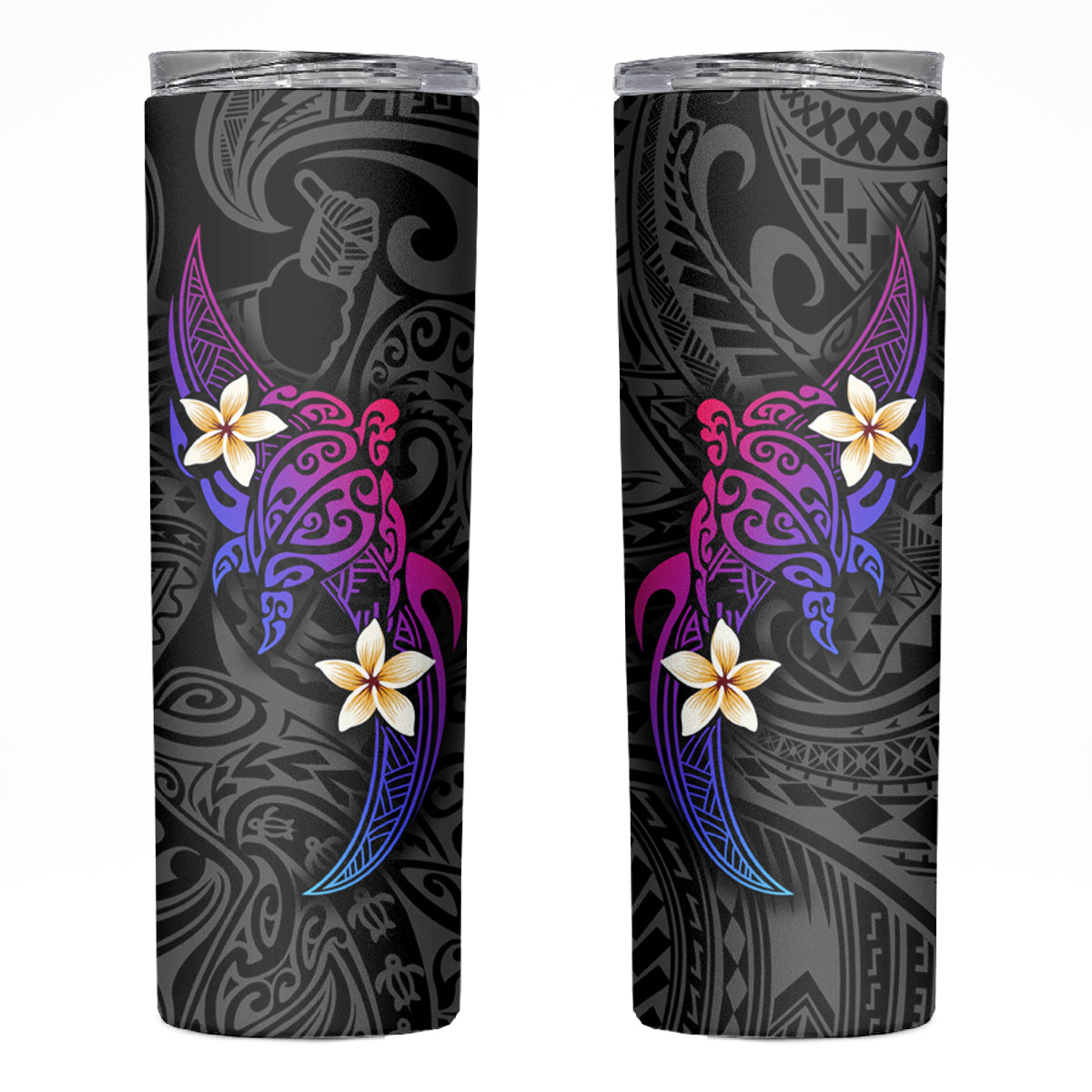 Turtle and Plumeria - Polynesian Skinny Tumbler