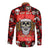 Christmas Skull Long Sleeve Button Shirt When You're Dead Inside But It's Christmas - Wonder Print Shop