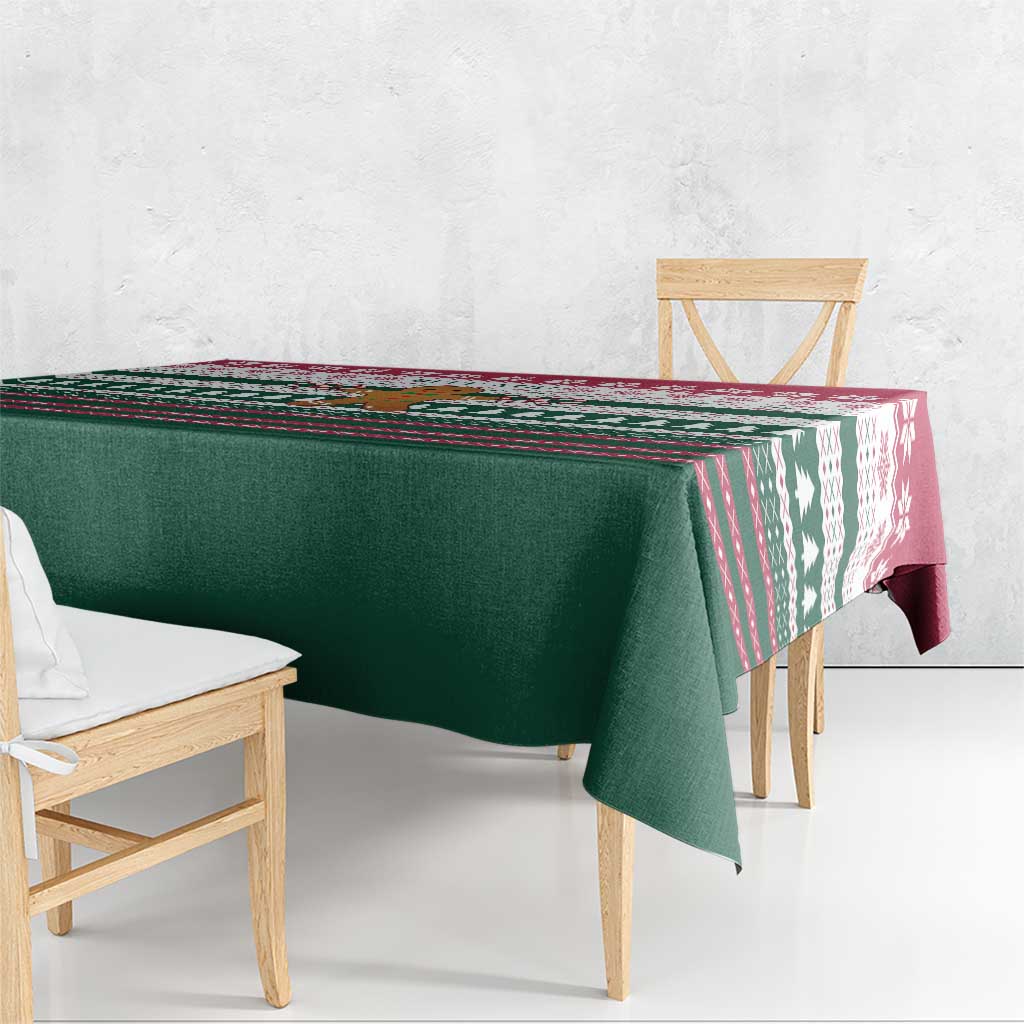 Christmas Cookies Bite Me Tablecloth with Gingerbread Man Candy Canes and Snowflake Tree - Wonder Print Shop