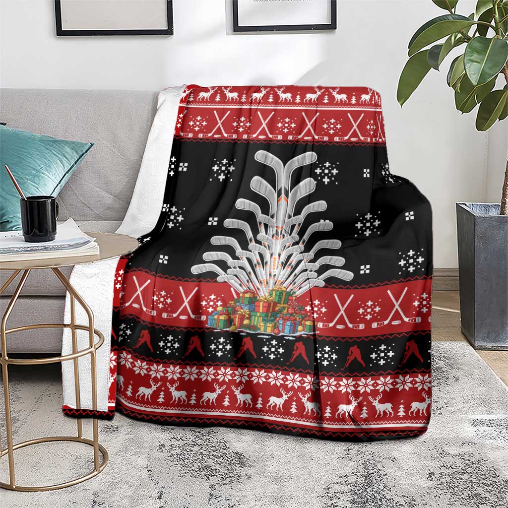 Hockey Is Back Christmas Blanket Xmas Holiday Patterns - Wonder Print Shop