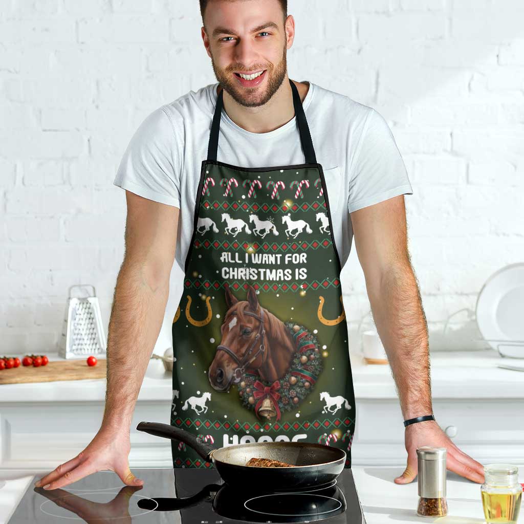 Horse All I Need For Christmas Christmas Apron Xmas Holiday Patterns - Wonder Print Shop
