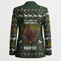 Horse All I Need For Christmas Christmas Blazer Xmas Holiday Patterns - Wonder Print Shop
