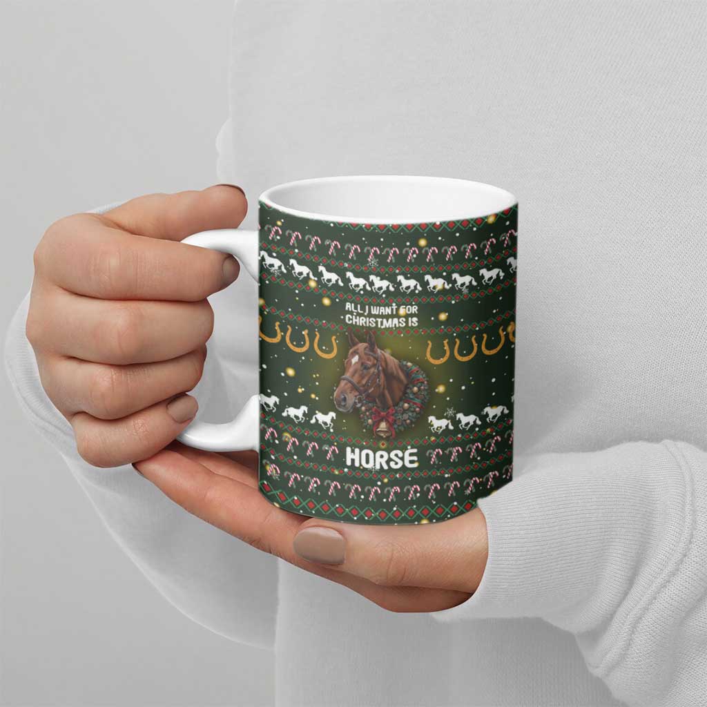 Horse All I Need For Christmas Christmas Ceramic Mug Xmas Holiday Patterns - Wonder Print Shop