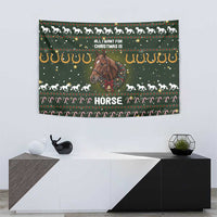 Horse All I Need For Christmas Christmas Tapestry Xmas Holiday Patterns - Wonder Print Shop