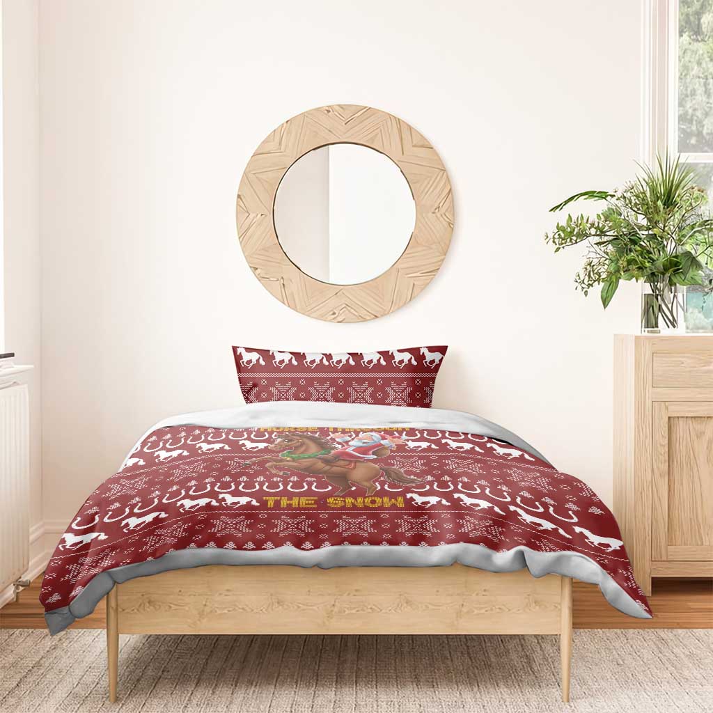 Horse Through The Snow Christmas Design Bedding Set Xmas Holiday Patterns - Wonder Print Shop