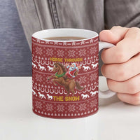Horse Through The Snow Christmas Design Ceramic Mug Xmas Holiday Patterns - Wonder Print Shop
