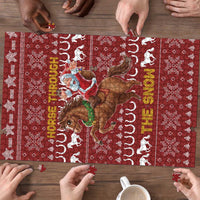 Horse Through The Snow Christmas Design Puzzle Xmas Holiday Patterns - Wonder Print Shop