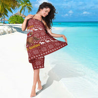 Horse Through The Snow Christmas Design Sarong Xmas Holiday Patterns - Wonder Print Shop