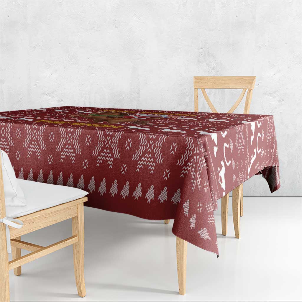 Horse Through The Snow Christmas Design Tablecloth Xmas Holiday Patterns - Wonder Print Shop