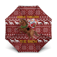 Horse Through The Snow Christmas Design Umbrella Xmas Holiday Patterns - Wonder Print Shop