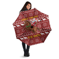 Horse Through The Snow Christmas Design Umbrella Xmas Holiday Patterns - Wonder Print Shop