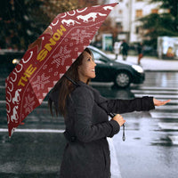 Horse Through The Snow Christmas Design Umbrella Xmas Holiday Patterns - Wonder Print Shop
