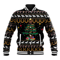 Horse Christmas Tree Christmas Design Baseball Jacket Xmas Holiday Patterns - Wonder Print Shop