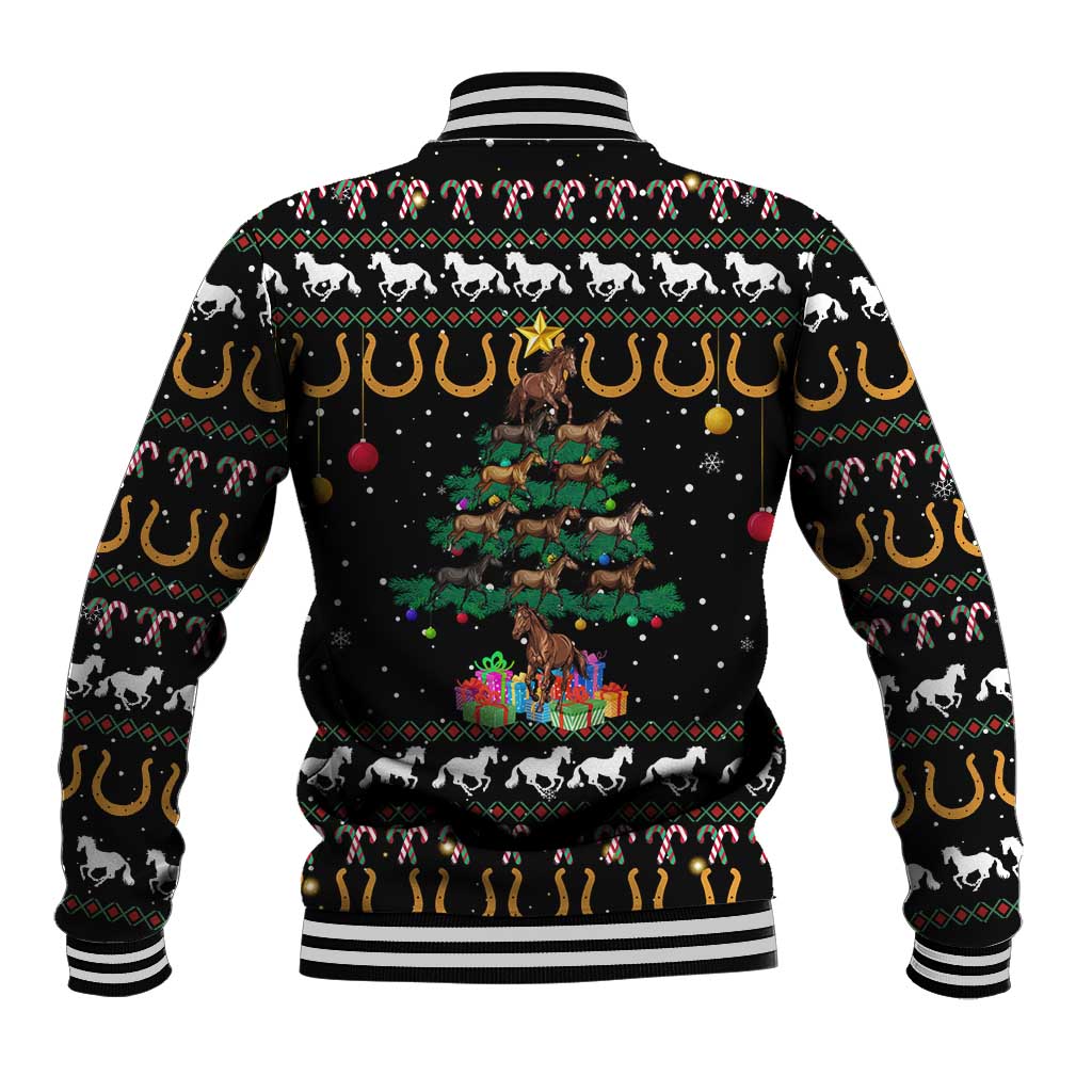 Horse Christmas Tree Christmas Design Baseball Jacket Xmas Holiday Patterns - Wonder Print Shop