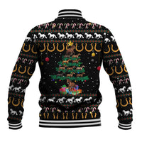 Horse Christmas Tree Christmas Design Baseball Jacket Xmas Holiday Patterns - Wonder Print Shop