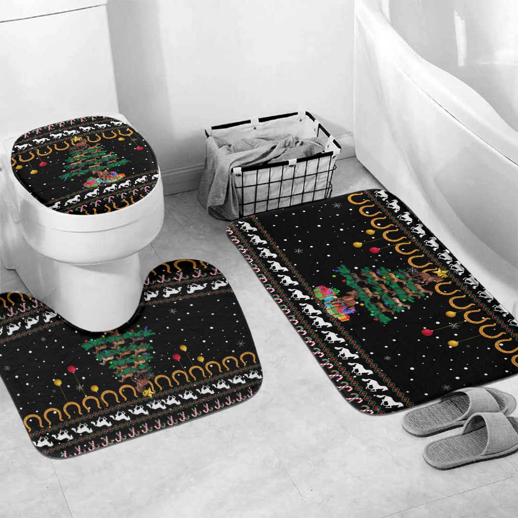 Horse Christmas Tree Christmas Design Bathroom Set Xmas Holiday Patterns - Wonder Print Shop