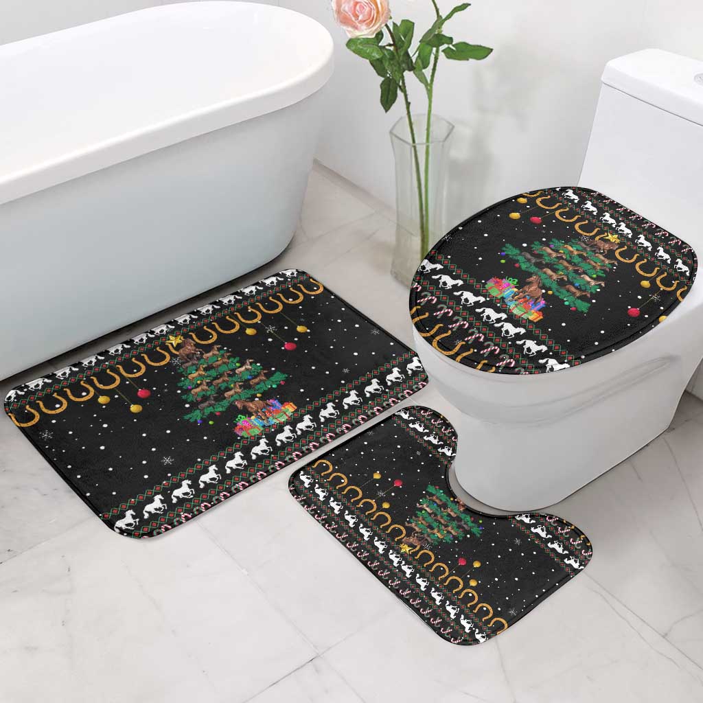 Horse Christmas Tree Christmas Design Bathroom Set Xmas Holiday Patterns - Wonder Print Shop