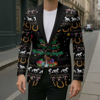 Horse Christmas Tree Christmas Design Blazer Xmas Holiday Patterns - Wonder Print Shop