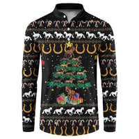 Horse Christmas Tree Christmas Design Button Sweatshirt Xmas Holiday Patterns - Wonder Print Shop
