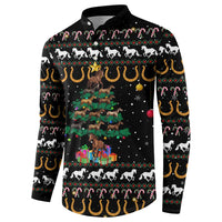 Horse Christmas Tree Christmas Design Button Sweatshirt Xmas Holiday Patterns - Wonder Print Shop