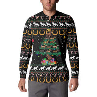 Horse Christmas Tree Christmas Design Button Sweatshirt Xmas Holiday Patterns - Wonder Print Shop