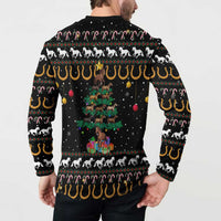 Horse Christmas Tree Christmas Design Button Sweatshirt Xmas Holiday Patterns - Wonder Print Shop