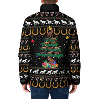 Horse Christmas Tree Christmas Design Padded Jacket Xmas Holiday Patterns - Wonder Print Shop