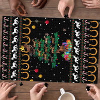 Horse Christmas Tree Christmas Design Puzzle Xmas Holiday Patterns - Wonder Print Shop