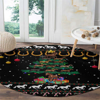 Horse Christmas Tree Christmas Design Round Carpet Xmas Holiday Patterns - Wonder Print Shop
