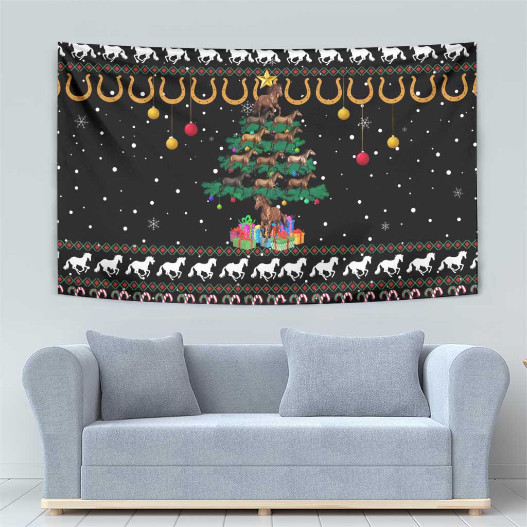 Horse Christmas Tree Christmas Design Tapestry Xmas Holiday Patterns - Wonder Print Shop