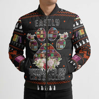 Cat And Books Christmas Bomber Puffer Jacket Xmas Holiday Patterns - Wonder Print Shop