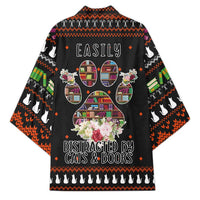 Cat And Books Christmas Kimono Xmas Holiday Patterns - Wonder Print Shop