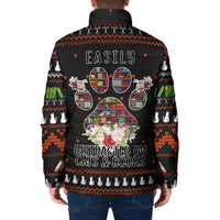 Cat And Books Christmas Padded Jacket Xmas Holiday Patterns - Wonder Print Shop