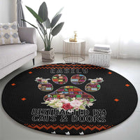 Cat And Books Christmas Round Carpet Xmas Holiday Patterns - Wonder Print Shop
