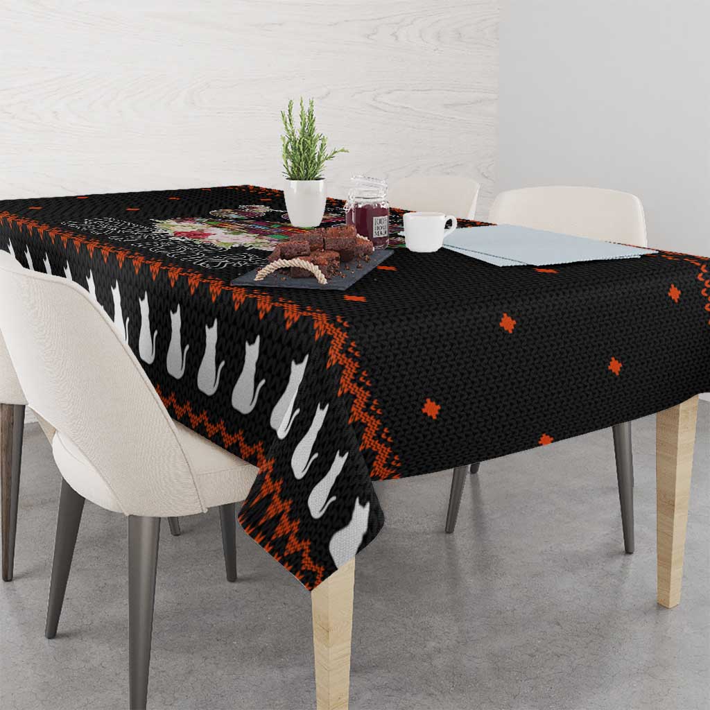 Cat And Books Christmas Tablecloth Xmas Holiday Patterns - Wonder Print Shop