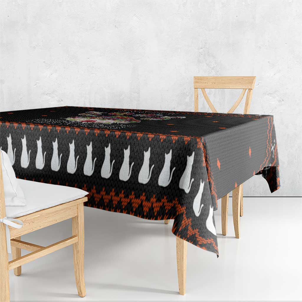 Cat And Books Christmas Tablecloth Xmas Holiday Patterns - Wonder Print Shop